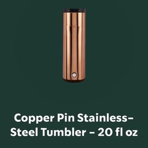 NWT Starbucks Copper Pin Stainless-Steel Tumbler NOT DENTED ITS A DESIGN!!